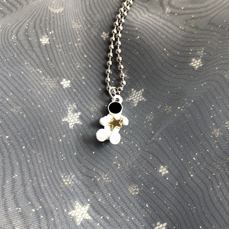 INS Style Astronaut Alloy Plating Unisex Pendant Necklace 1 Piece