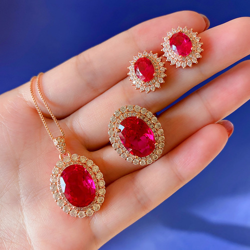 Vivienne Tam Jewelry Imitation pigeon blood red sapphire 18K rose gold large pigeon egg 8*10 ruby ring
