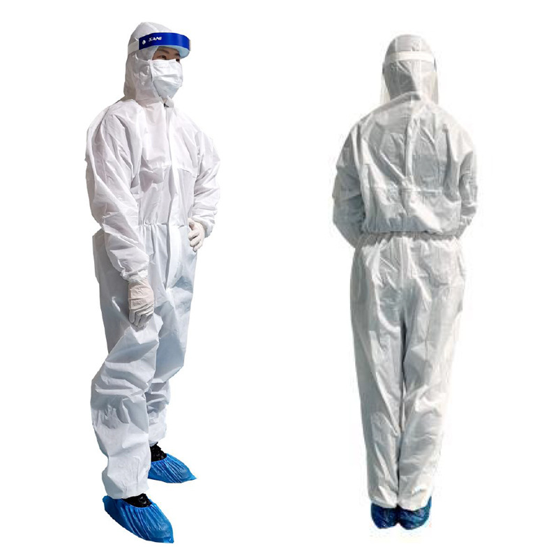 Non-woven fabric PP reunite with Fabric Protective clothing Exit dustproof Epidemic Conjoined Cap Bacteria laboratory Gowns