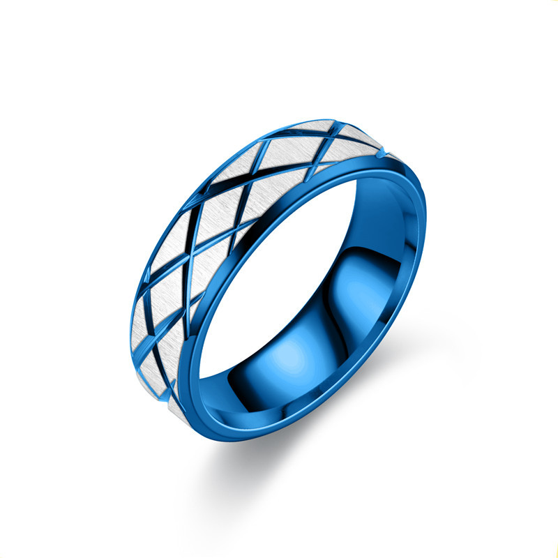 Wholesale Jewelry Stainless Steel Plaid Ring Nihaojewelry display picture 4