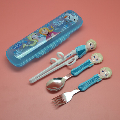 冰雪奇緣兒童筷子訓練筷壹段二段小孩筷子餐具套裝女孩寶寶學習筷