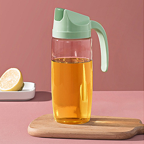 Meizi large-capacity glass dust-proof and leak-proof oil pot automatic opening flip-top oil bottle liquid seasoning bottle oil pot