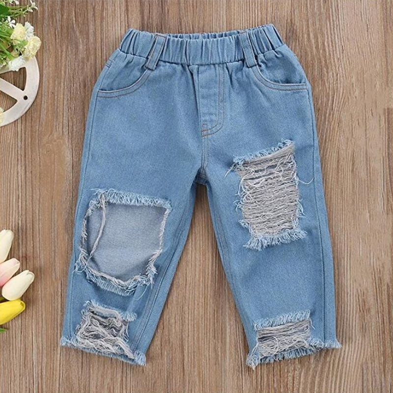 New Fashion Tops And Ripped Jeans Two-piece Wholesale display picture 5