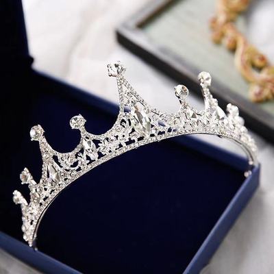 新娘皇冠巴洛克水晶俏丽皇冠新娘结婚头饰影楼婚纱配饰爱美饰品