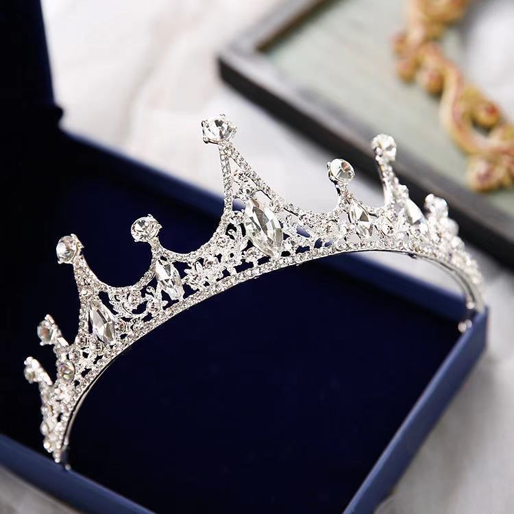 新娘皇冠巴洛克水晶俏丽皇冠新娘结婚头饰影楼婚纱配饰爱美饰品