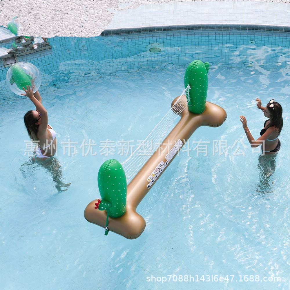 Factory customized water inflatable volleyball suit cactus volleyball pool volleyball game rack water sports toys