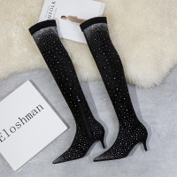 183-2 in Europe and the contracted winter with suede boots fine with high point show thin and sexy velvet knee-high boots