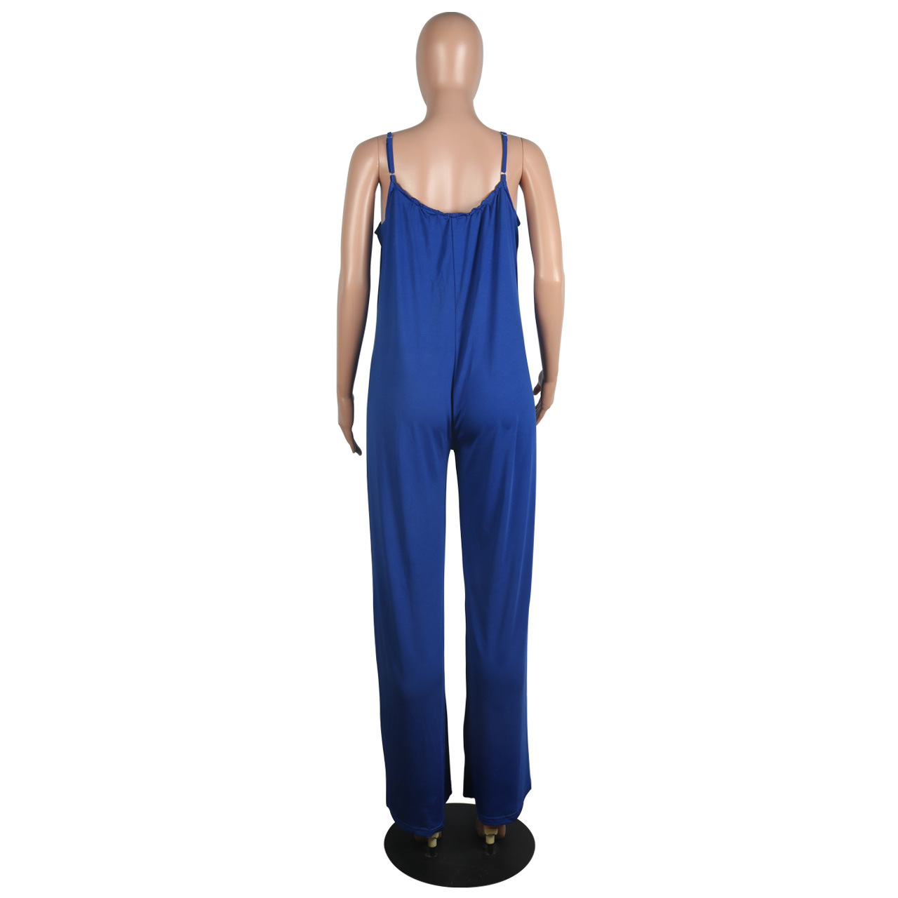 Sexy Sling Solid Color Wide Leg Jumpsuit