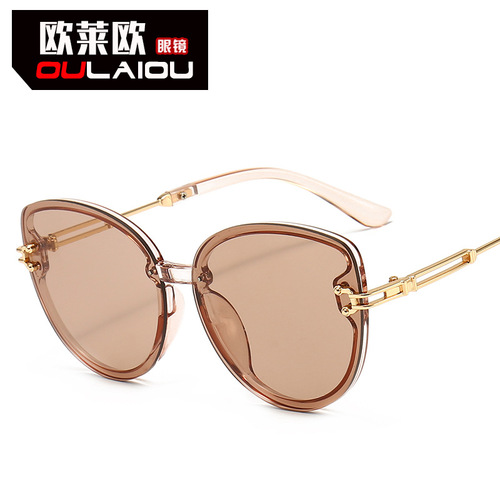Factory Direct 6066 European & American Style Women's Sunglasses Wholesale Large-Frame Cat-Eye Shades Trendy Sun Glasses