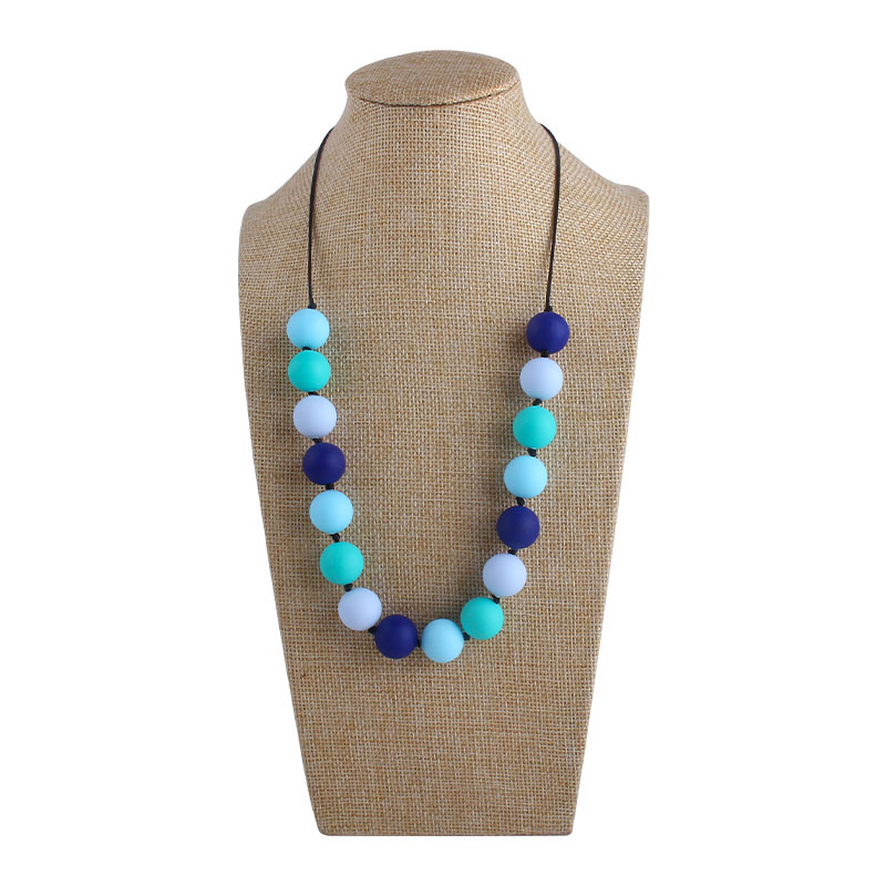 Comercio exterior Amazon collar nuevo bebé molar silicona mordedor collar masticable colgante mordedura gel mordedor palo