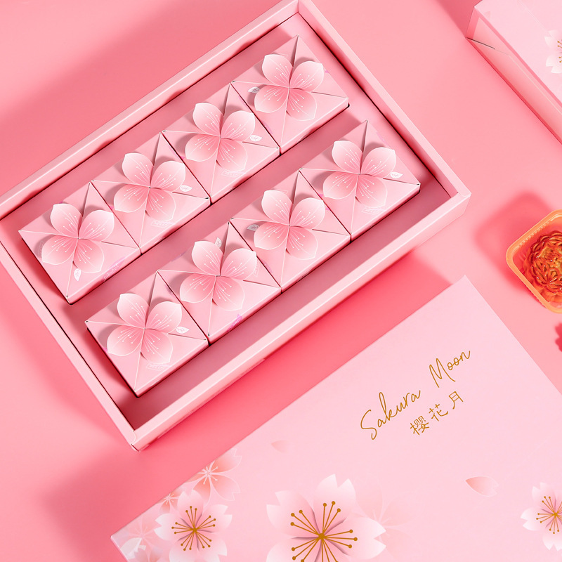 goods in stock Moon Cake Gift box Packaging box Moon cakes Carton 68 logo Snowy Moon Cake portable customized