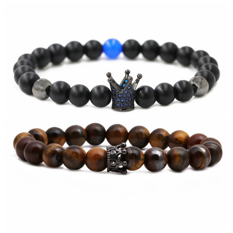 Импортные украшения Tiger Eye Crimson Candy Crimdon Crown Crown Couple Platform Bad Set DIY браслет