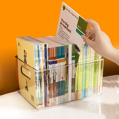 Book Storage Box Transparent Plastic Book Storage Basket Student Picture Book Oxford Tree Storage Desktop Organizer 