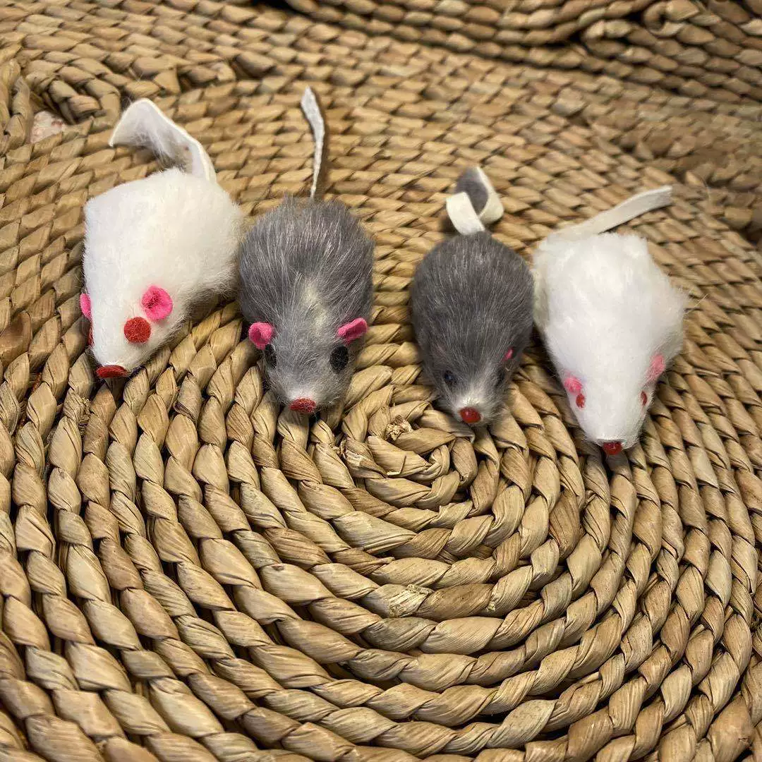 Кошка игрушка кролик кожа цветная Реалистичная Мышонок