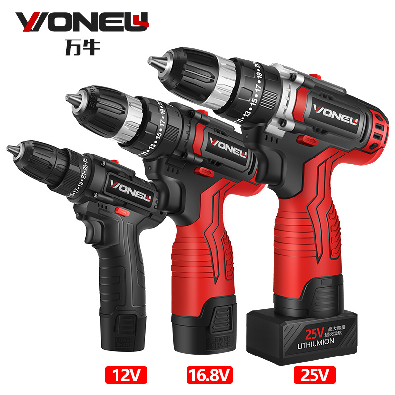 wholesale Hand Drill Rechargeable Pistol drill household Lithium Electric drill Electric bolt driver tool suit Manufactor