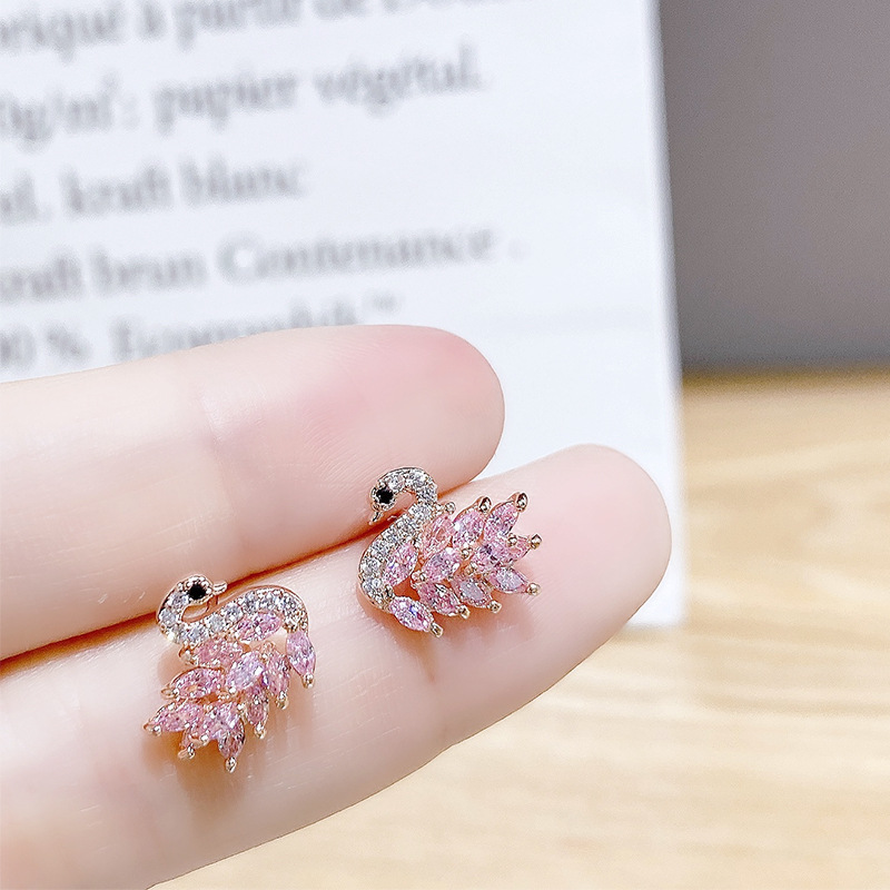 Fashion Animal Copper Plating Zircon Ear Studs 3 Pairs display picture 4