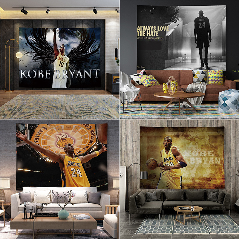 NBA湖人队挂布詹姆斯科比背景布ins房间装饰背景墙布卧室床头挂布