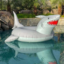 专业定制PVC充气鲨鱼游泳圈大白鲨水泡圈卡通动物浮圈水上玩具