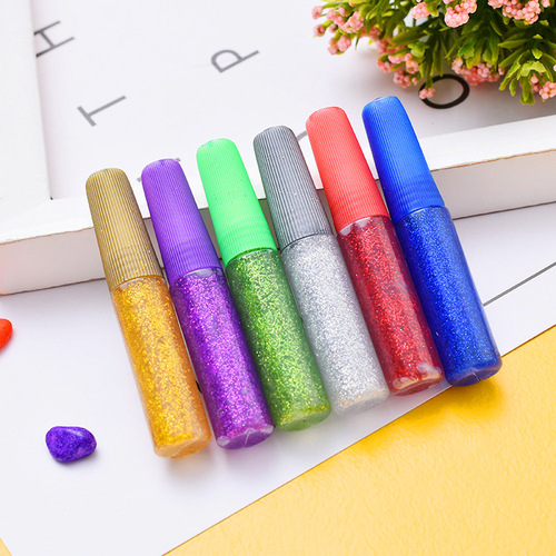 6ML glitter glue glitter glue gold powder painting glue onion powder glue diy glitter painting glue silver powder glue white glue