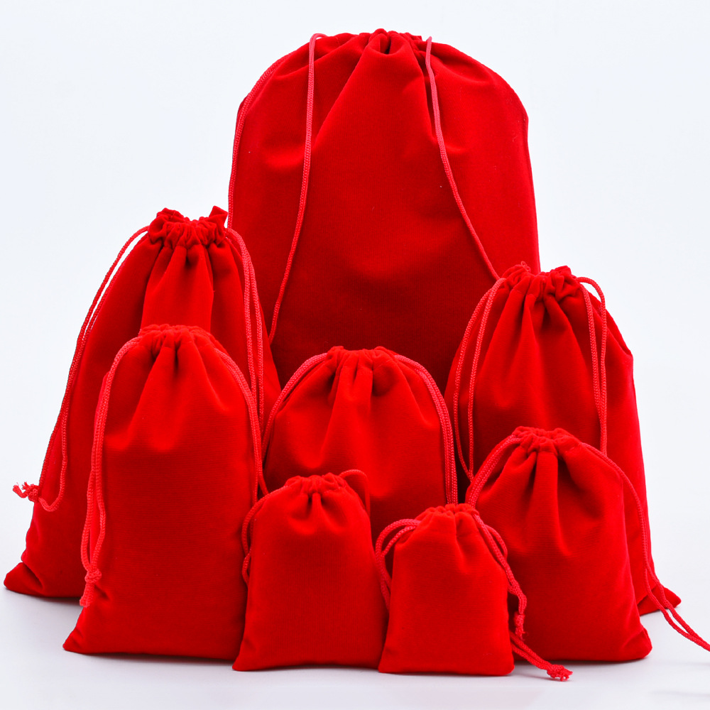 抽绳绒布袋 束口梳子移动电源项链饰品收纳袋 绒布袋现货加印logo