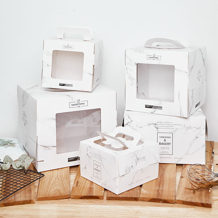 4寸5寸6寸8寸手提蛋糕盒四五六八寸 蛋糕包装盒加高慕斯双层千层