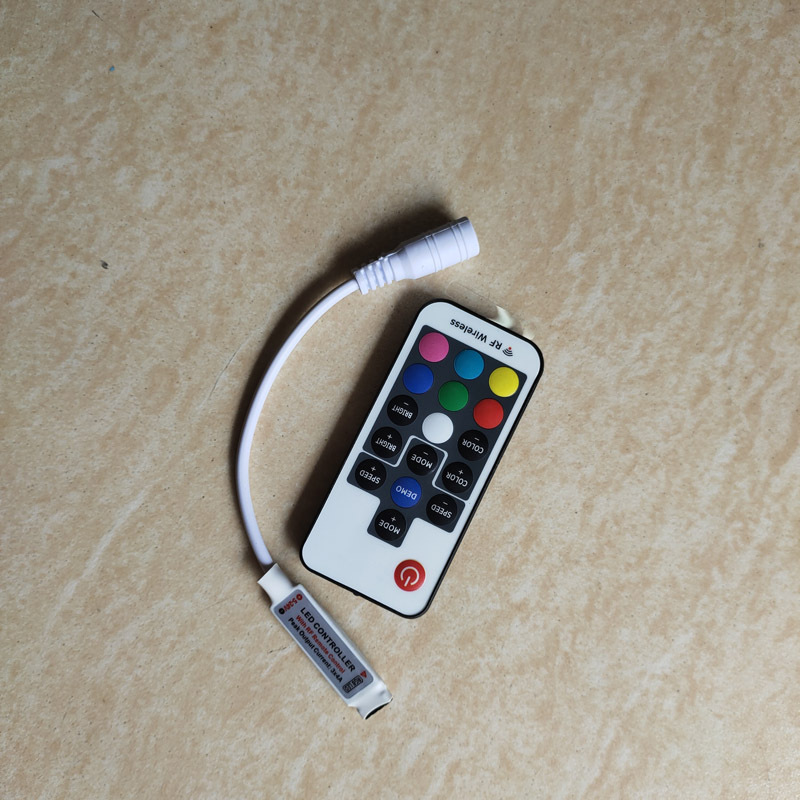 工厂直销迷你RF无线控制器17键RGB灯条MINI七彩控制器LED灯带控制