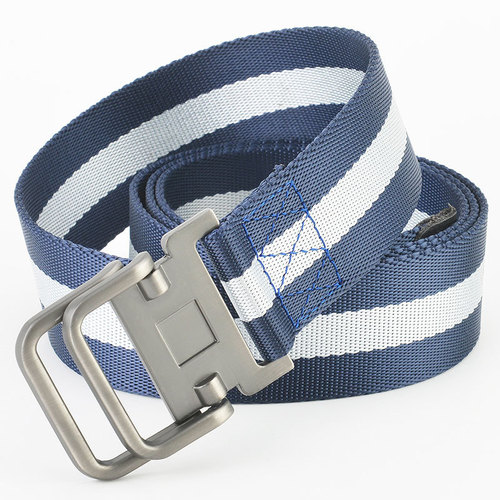 Double-ring buckle canvas belt for men, military training belt, female students, teenagers, Korean style jeans belt, outdoor cloth belt, trendy