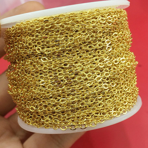 14k gold-filled color-preserving o-shaped chain flattened gold chain loose chain super flash diy chain necklace bracelet material earrings accessories