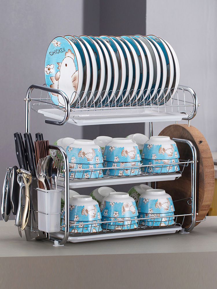 Kitchen tableware storage drying rack cu...