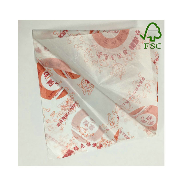 厂家供应21-40克现货本白蜡光纸 定制印刷logo防油防潮半透明纸