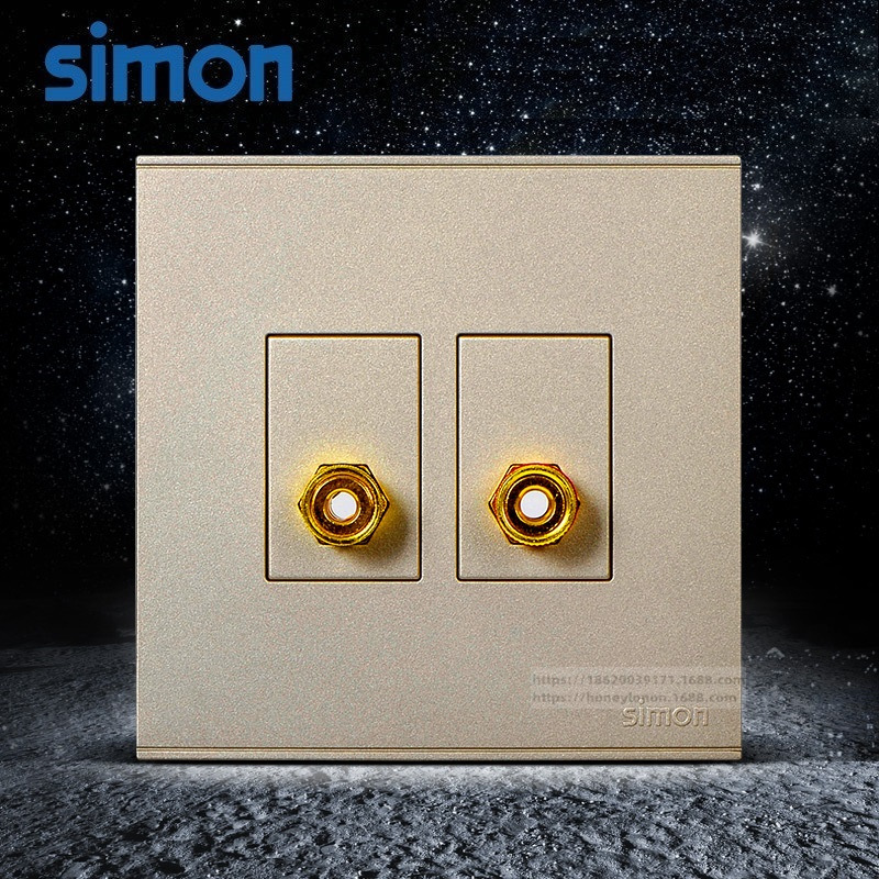 西蒙 simon E6系列 一位音箱插座(香槟)725401-46
