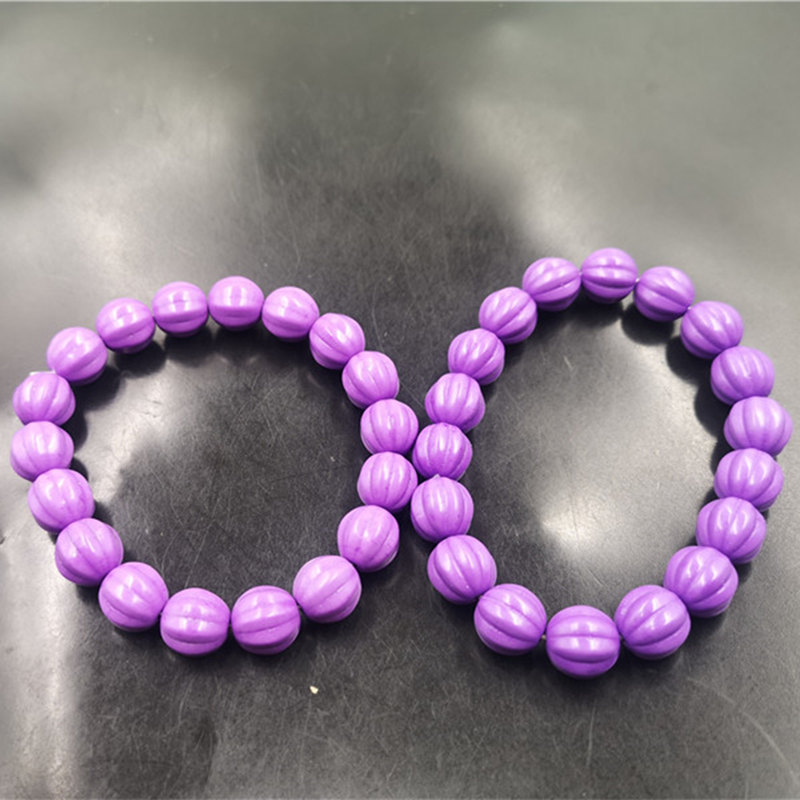 平价玉器 新款紫云母南瓜珠手链 男女款紫色瓜瓜珠手