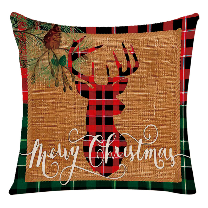 110g Weight Pillow Cases Home Textiles & Decor Type pillow case Event & Party Supplies chemical fiber Material Cute Letter Snowman Elk Chemical Fiber Pillow Cases