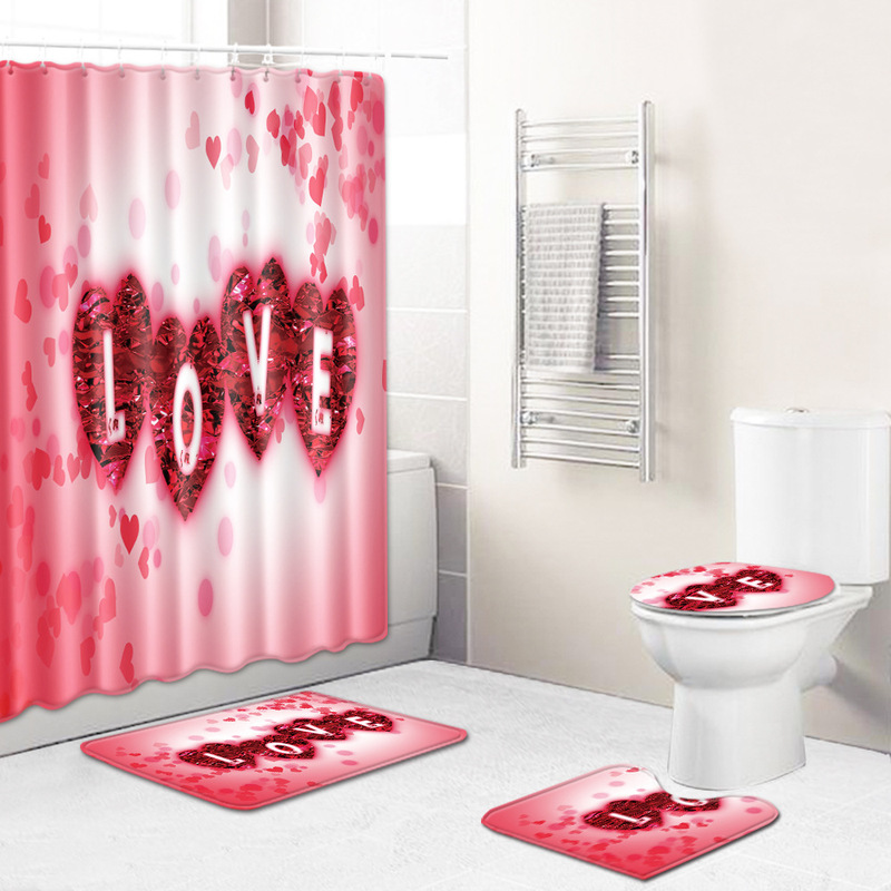 Factory innovation bathroom toilet mat shower curtain bath towel suit home door long strip pad a batch of hair