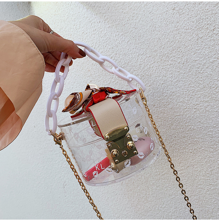 New Retro Transparent Small Round Bag Fashion All-match Messenger Bag Wholesale display picture 14