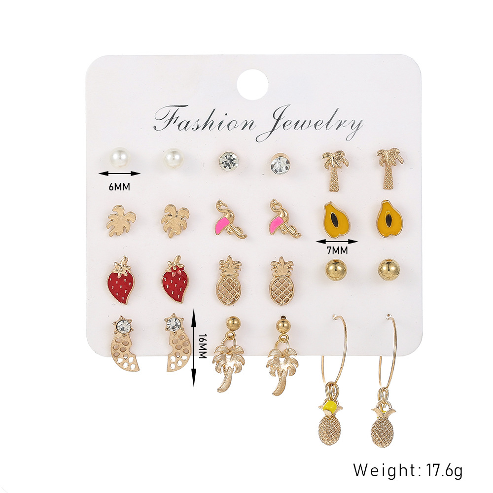 Korean Style Coconut Fruit Earrings Fashion All-match Jewelry Set display picture 1