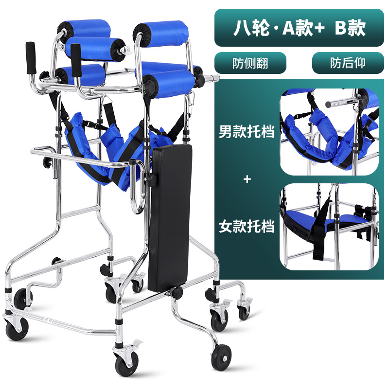 Eight-wheel anti-roll and anti-roll back A+B model