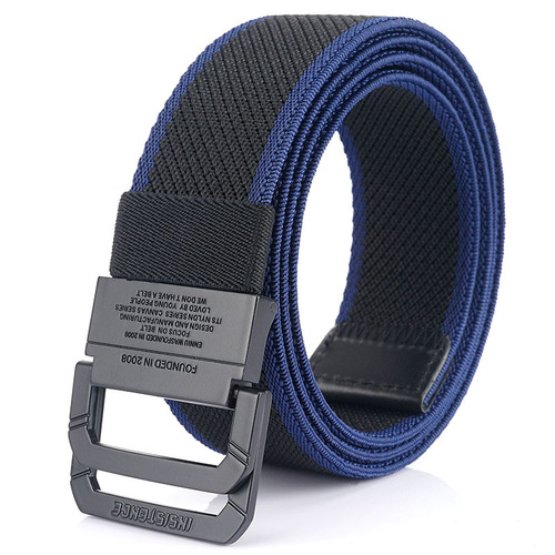 Double-ring buckle stretch elastic canvas narrow belt trendy belt canvas woven trouser belt manufacturer wholesale