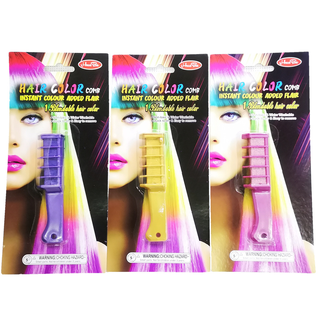 跨境热销一次性临时染发棒 彩色迷你染发梳 炫丽染发笔hair color