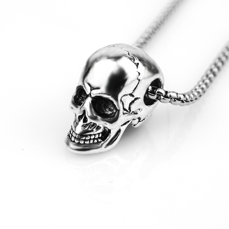 Punk Skull Titanium Steel Plating Halloween Unisex Pendant Necklace display picture 1