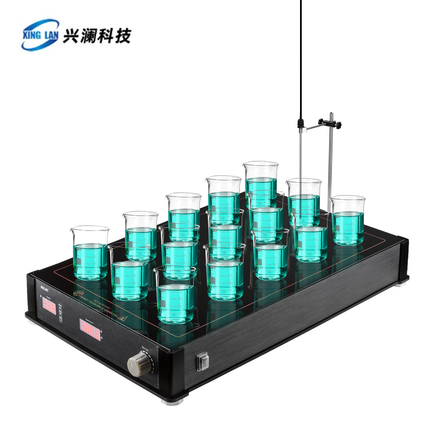 多点式数显加热型磁力搅拌器升级版纳米微晶陶瓷加热面板HMS-15H