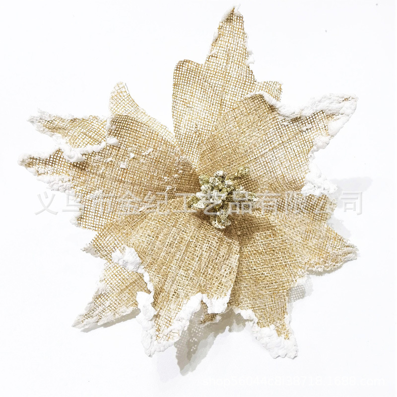金纪仿麻布泡沫浆圣诞花 圣诞树花环藤条装饰圣诞花头