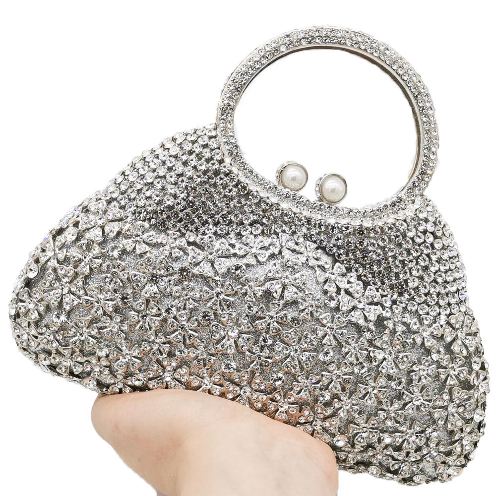 Sac De Dîner En Métal Sac De Banquet De Fête De Strass Perle De Diamant display picture 13