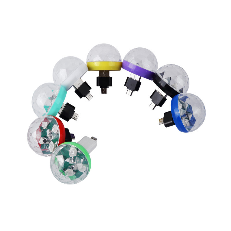 Iluminación de escenario control de voz KTV bar concierto cuadrado danza coche LED cristal BOLA MÁGICA USB colorido BOLA MÁGICA Luz