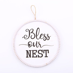 New English Alphabet Pattern Wooden Craftsmanship Hanging Tag DIY Round Home Wall Decor Wood Craft Ornament