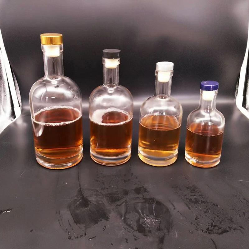 375ml福特加晶白料玻璃瓶，高分子木塞酒瓶