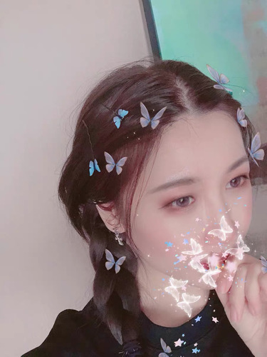 Selfie ins style butterfly filter hairpin back of head clip headband bangs internet celebrity hair accessory