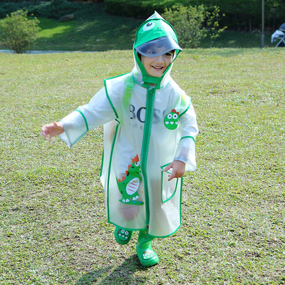 baby Raincoat Child dinosaur lion TPU transparent children Raincoat men and women Reflective schoolbag cloak Poncho