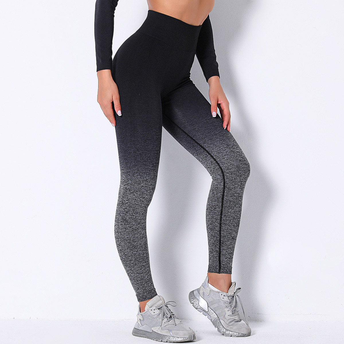 hanging-dyed gradient seamless hollow yoga pants  NSLX9056