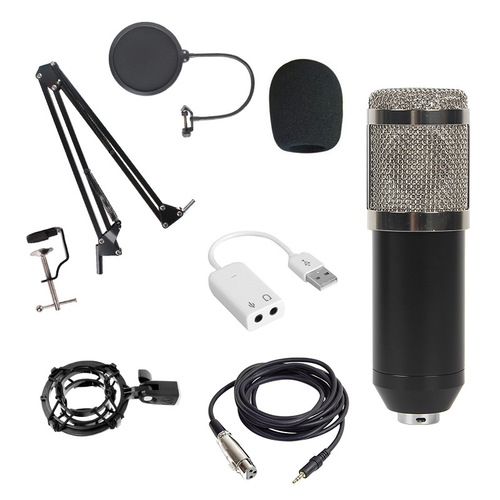 BM800 condenser microphone set bracket blowout-proof computer recording sound card live broadcast special equipment wired microphone